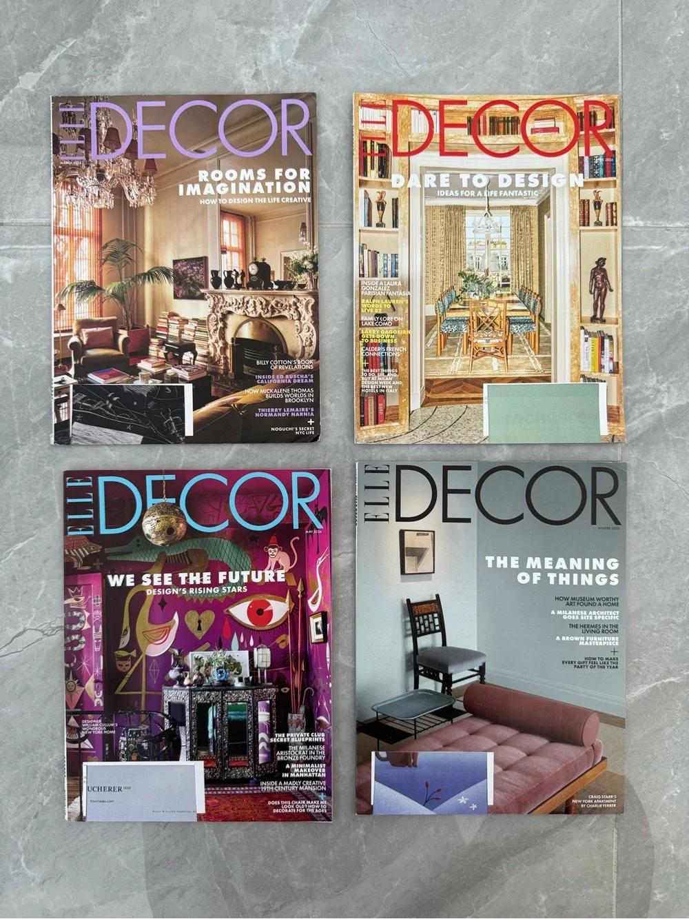 Elle Decor 4 Magazine Bundle - Home Decor Interior Design Art Furniture